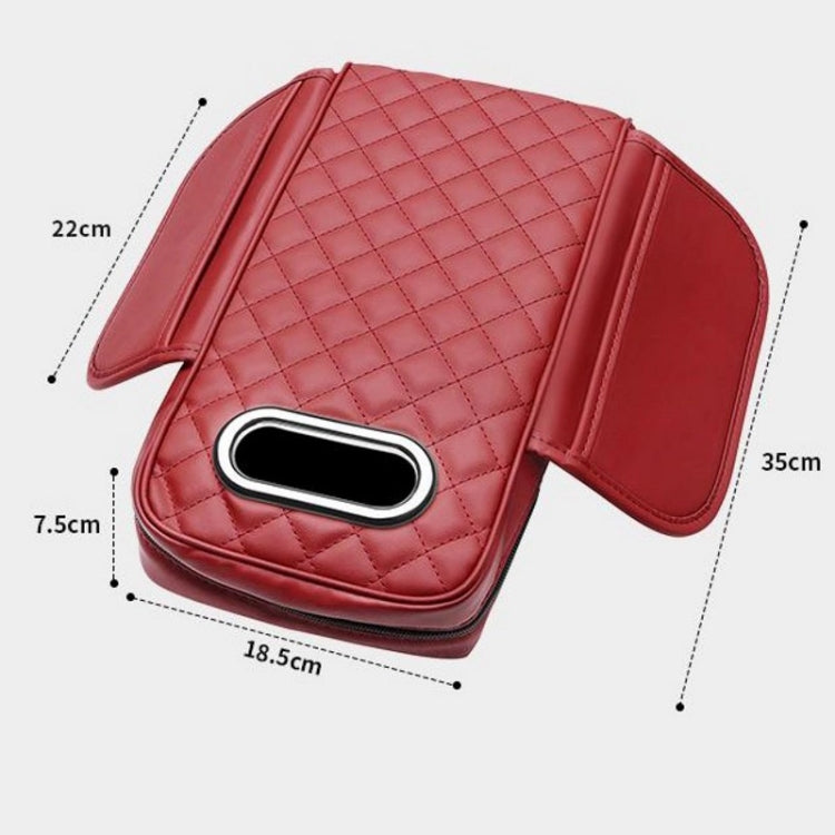 Car Armrest Box Booster Pad Widened Interior Tissue Box, Color: Black Red - Stowing Tidying by buy2fix | Online Shopping UK | buy2fix