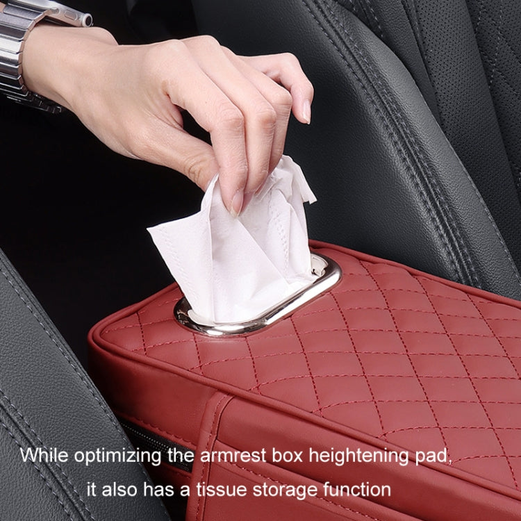 Car Armrest Box Booster Pad Widened Interior Tissue Box, Color: Volcanic Red - Stowing Tidying by buy2fix | Online Shopping UK | buy2fix