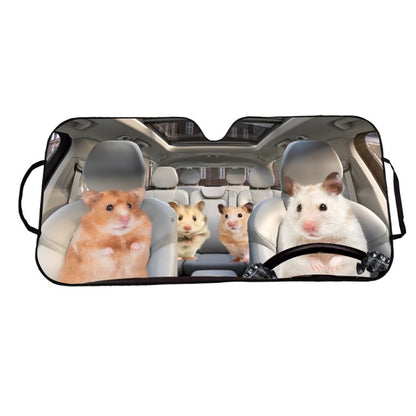 70x145cm Printed Car Sun Protection Heat Insulation Sunshade(Hamster) - Window Foils & Solar Protection by buy2fix | Online Shopping UK | buy2fix