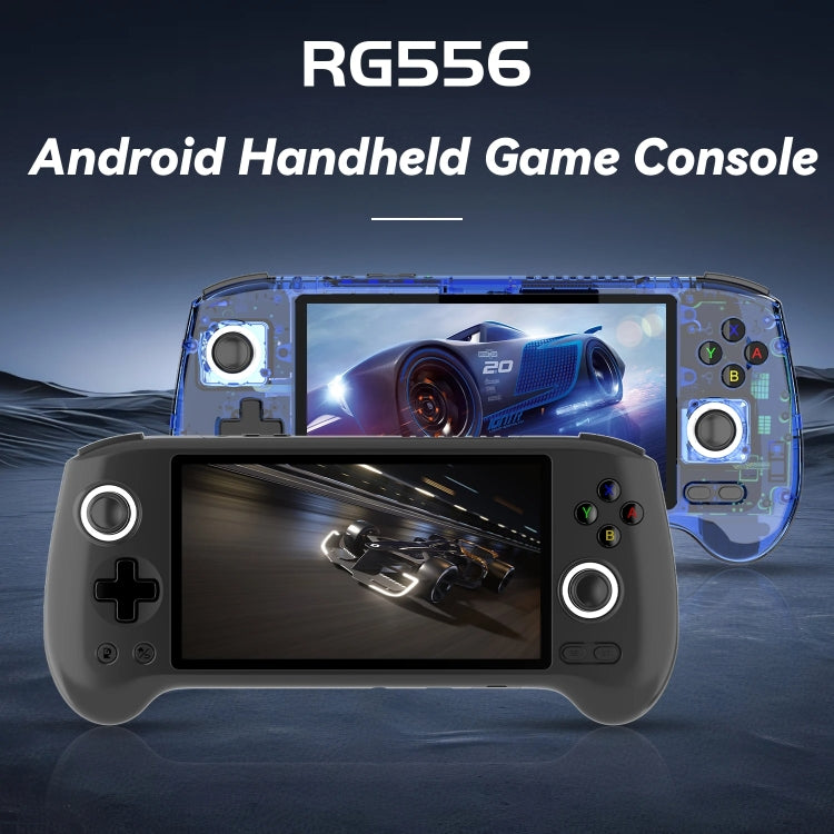 ANBERNIC RG556 Handheld Game Console Android 13 System 5.48-Inch AMOLED Screen WIFI Bluetooth Game Player 128GB+128GB(Transparent Blue) - Pocket Console by ANBERNIC | Online Shopping UK | buy2fix