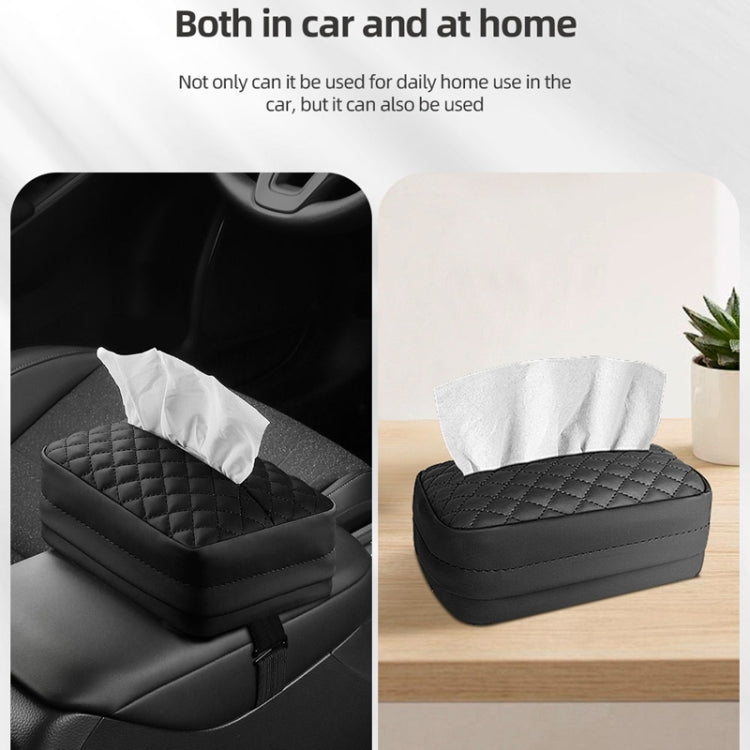 Car Sun Visor Armrest Box Back Hanging Tissue Box(Black) - Tissue Boxes by buy2fix | Online Shopping UK | buy2fix