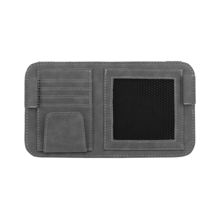 Car Sun Visor Bill Holder Glasses Clip Storage Bag(Grey) - Sunglasses & Glasses Clips by buy2fix | Online Shopping UK | buy2fix