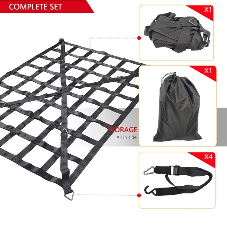 127x106cm Truck Bed Cargo Net Pickup Bed Netting Strap - Stowing Tidying by buy2fix | Online Shopping UK | buy2fix