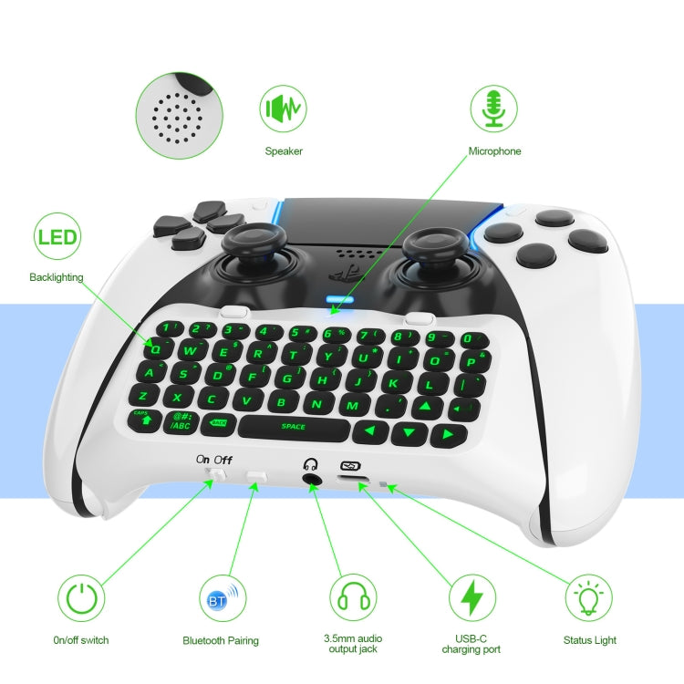 For PS5 JYS-P5172 Gamepad Wireless Bluetooth External Keyboard, Without Gamepad(White) - Others by JYS | Online Shopping UK | buy2fix