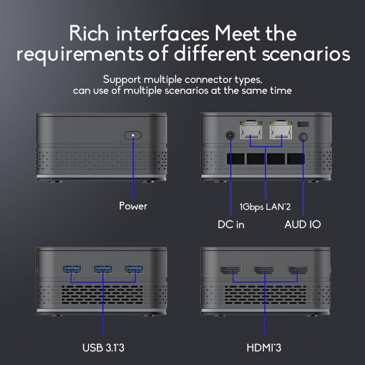T9 Plus N100 DDR5 16G+128G US Plug 12th Alder Lake Dual Gigabit LAN+3 HDMI 4K HD Pocket Mini PC - Windows Mini PCs by buy2fix | Online Shopping UK | buy2fix