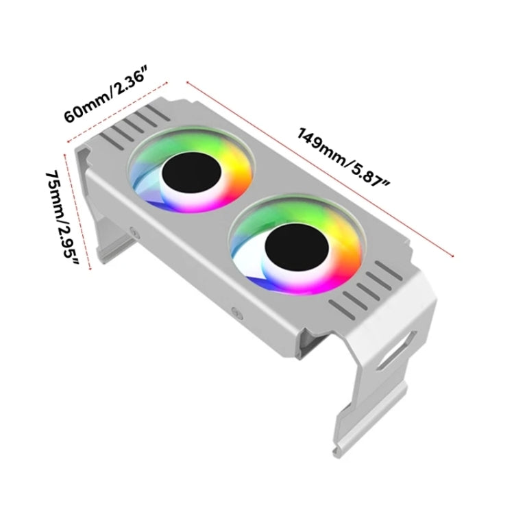 Desktop ARGB Memory Cooler PWM Temperature Control Dual Fan, For DDR / DDR2 / DDR3 / DDR4 / DDR5(White) - Fan Cooling by buy2fix | Online Shopping UK | buy2fix