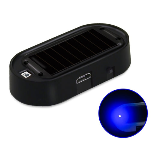 Car Solar Analog Anti-theft Device LED Warning Light(Black Shell Blue Light) - Instrument Lights by buy2fix | Online Shopping UK | buy2fix