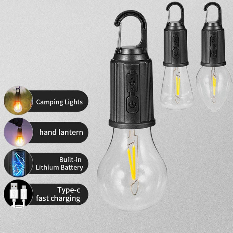 Outdoor LED Tungsten Tent Camping Light Type-C Charging Retro Ambiance Night Lamp(T01) - Camping Lighting by buy2fix | Online Shopping UK | buy2fix