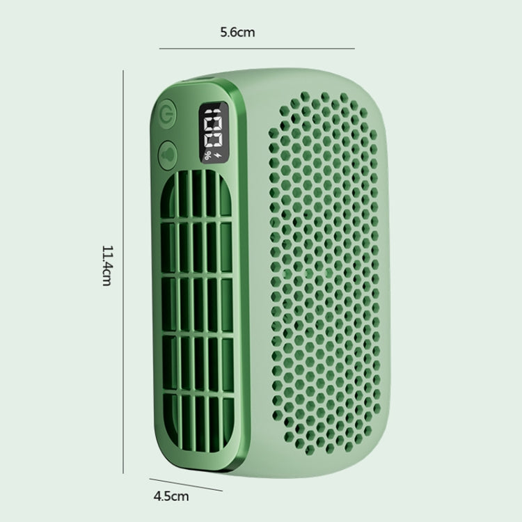 USB Charging Digital Display Portable Bladeless Outdoor Mini Night Light Fan(Green) - Electric Fans by buy2fix | Online Shopping UK | buy2fix