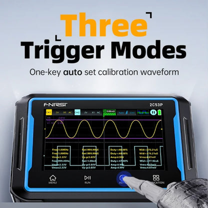 FNIRSI 2C53P Dual Channel Flat Panel Digital Oscilloscope Multimeter Signal Generator 3 In 1(Black) - Digital Multimeter by FNIRSI | Online Shopping UK | buy2fix