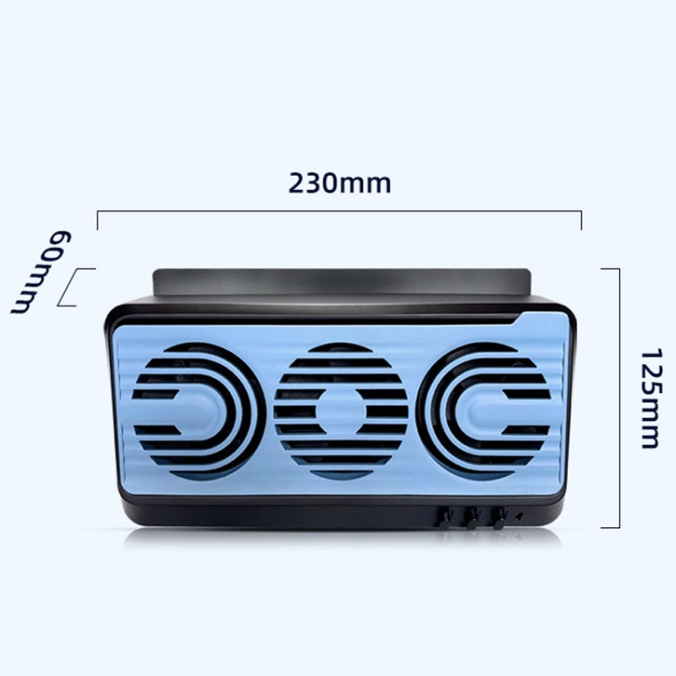 Solar Car Exhaust Fan Air Circulation Cooling Ventilation Fan(Black Blue) - Heating & Fans by buy2fix | Online Shopping UK | buy2fix