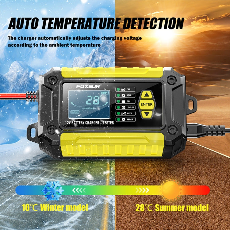 FOXSUR Cars Motorcycles 12V Lithium Cattery Charger With Battery Detection(US Plug) - Battery Charger by FOXSUR | Online Shopping UK | buy2fix