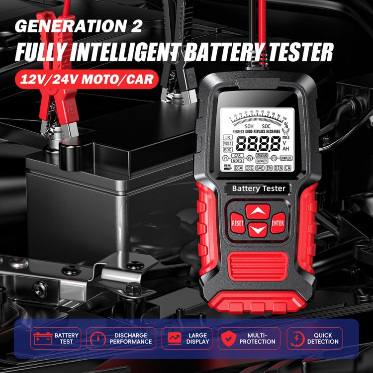 FOXSUR Automobile Motorcycle Battery Voltage Capacity Tester - Battery Charger by FOXSUR | Online Shopping UK | buy2fix