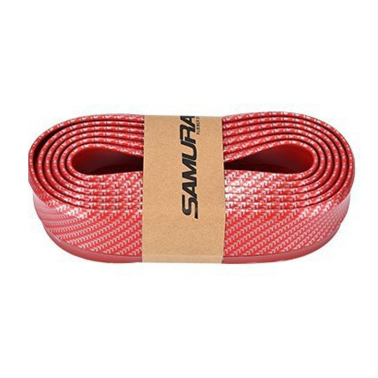 SAMURAI 2.5m Carbon Fiber Car Front Lip Anti-Collision Bumper Modification Strip Supplies, Color: Red - Anti Collision Sticker by SAMURAI | Online Shopping UK | buy2fix