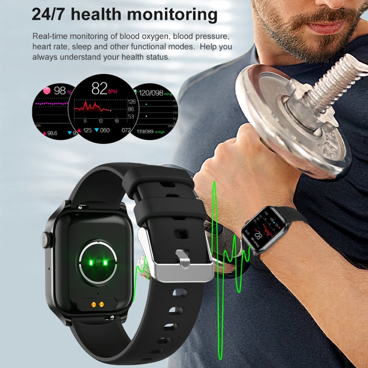 T12Pro 1.85-inch IP67 Waterproof Sports Health Monitoring Bluetooth Call Smart Watch(Black) - Smart Watches by buy2fix | Online Shopping UK | buy2fix