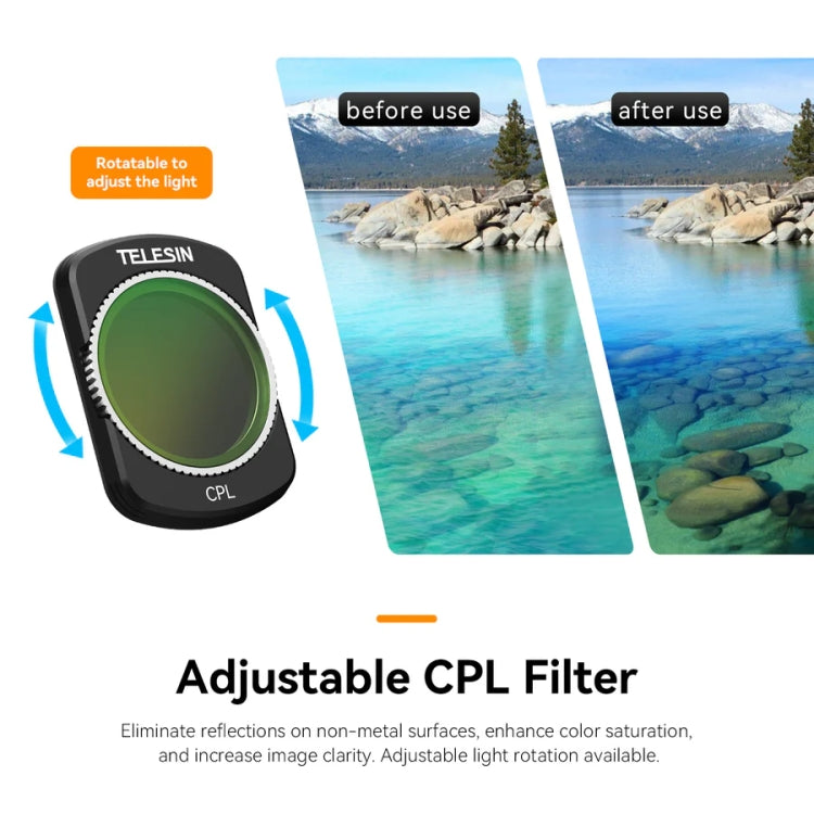 For DJI Pocket 3 TELESIN S5-FLT-03 Magnetic Suction Filter Set CPL+ND16+ND64+ND256 - Lens Accessories by TELESIN | Online Shopping UK | buy2fix