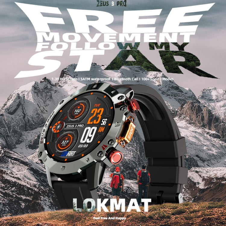 LOKMAT ZEUS3 Pro 1.39-Inch 5ATM Waterproof Outdoor Sports Bluetooth Call Smart Watch(Red) - Smart Watches by LOKMAT | Online Shopping UK | buy2fix