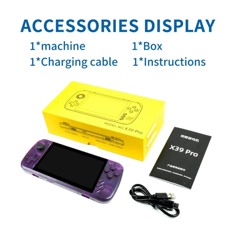 POWKIDDY X39 Pro 4.5 Inch Retro Handheld Game Console  ATM7051 Quad-Core Support HD TV Out 32G(Purple Transparent) - Pocket Console by POWKIDDY | Online Shopping UK | buy2fix