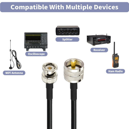 1m BNC Male To UHF Male RG58 Adapter Cable - Cable by buy2fix | Online Shopping UK | buy2fix