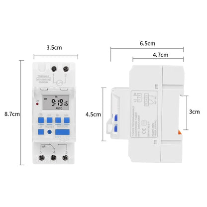 SINOTIMER TM919A-110V 16A Din Rail Mount Digital Timer Switch Microcomputer Weekly Programmable Time Relay Control - Switch by SINOTIMER | Online Shopping UK | buy2fix