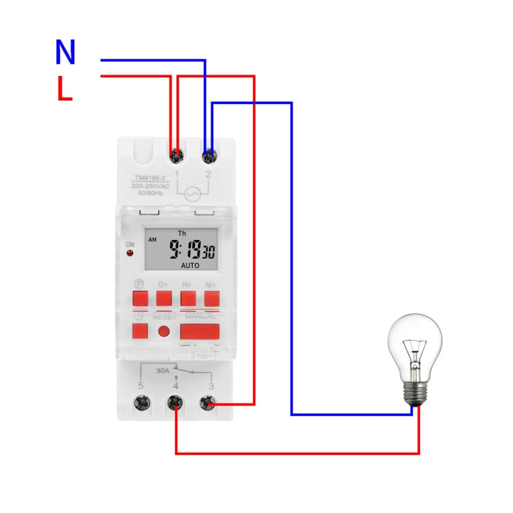 SINOTIMER TM919B-2 220V 30A Programmable Digital Timer Switch Automatic Cycle Timing Controller - Switch by SINOTIMER | Online Shopping UK | buy2fix