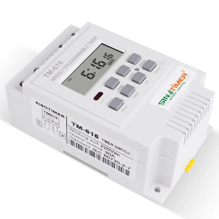 SINOTIMER TM616W-4 12V 30A Weekly Programmable Digital Timer Switch Relay Control - Switch by SINOTIMER | Online Shopping UK | buy2fix