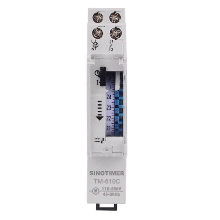 SINOTIMER  TM610C 110-250V 16A Quartz Mechanical Timer 24 Hours Programmable Din Rail Relay - Switch by SINOTIMER | Online Shopping UK | buy2fix