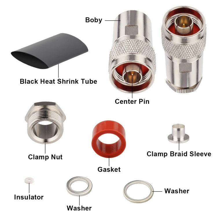 N Male Coax Adapter For LMR400 / RG8 / Belden 9913 / KMR400 RF Coaxial Cable - Connectors by buy2fix | Online Shopping UK | buy2fix