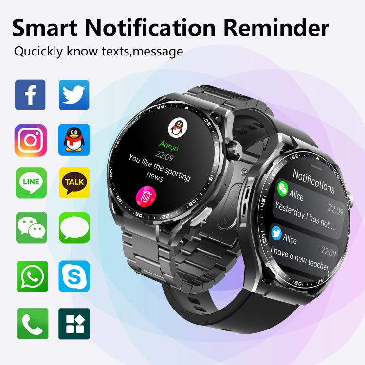 F200 Smart Health Watch ECG Electrocardiogram Blood Sugar Monitoring 1.55 Inch Round Screen, Color: Black Silicone - Smart Watches by buy2fix | Online Shopping UK | buy2fix