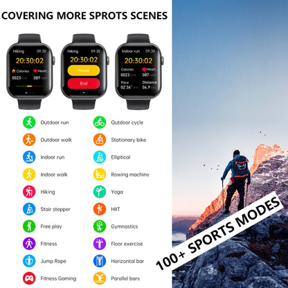 F70  2.1 Inch Screen Smart Watch With Blood Sugar/Blood Oxygen Monitoring /SOS Alarm/100+ Sports Modes, Color: Black Milan - Smart Watches by buy2fix | Online Shopping UK | buy2fix