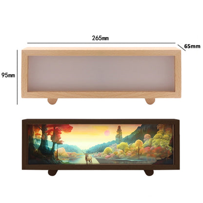 3 Color Light Touch Control Wooden Acrylic Atmosphere Lightbox Decoration Painting Night Light(Beech) - Night Lights by buy2fix | Online Shopping UK | buy2fix