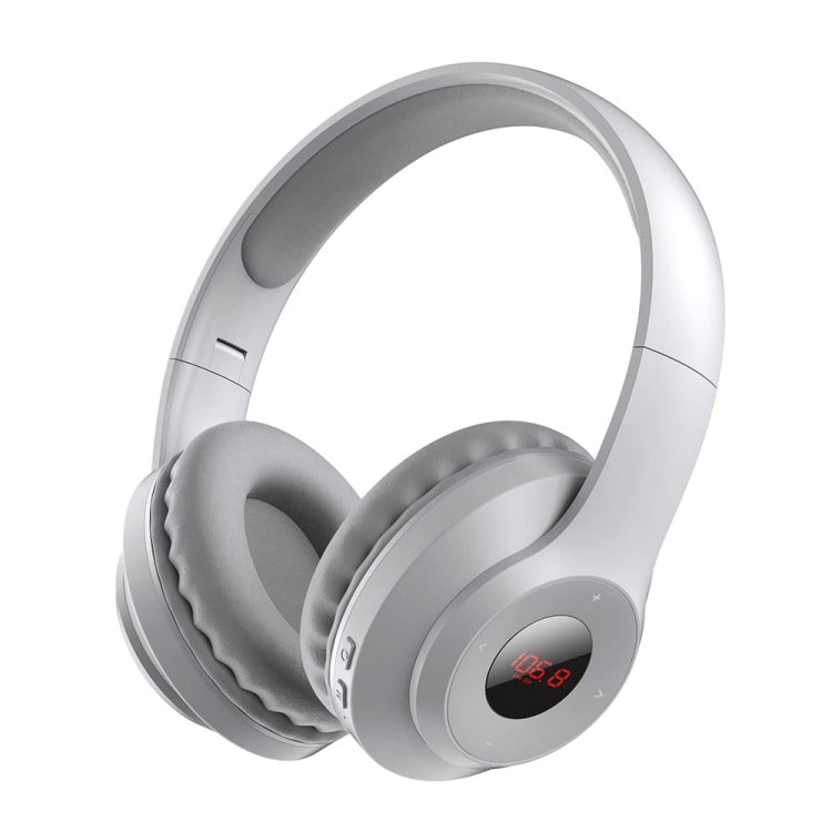 X5 Portable Digital Display Folding Headset FM Radio Headphones, Color: Charging White - Radio Player by buy2fix | Online Shopping UK | buy2fix