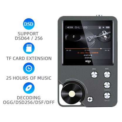 With 128GB TF Card HIFI Lossless DSD256 Music Player Sports MP3(Silver Gray) - MP3 Player by buy2fix | Online Shopping UK | buy2fix