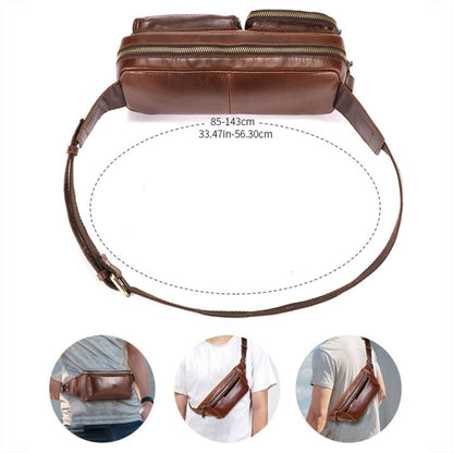 BULL CAPTAIN 082 Large-Capacity First-Layer Cowhide Retro Single-Shoulder Crossbody Bag(Brown) - Single-shoulder Bags by BULL CAPTAIN | Online Shopping UK | buy2fix