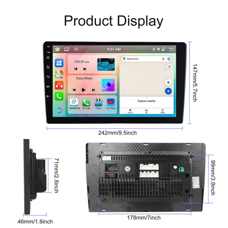 10.1inch Android 13.0 Dual Butt Universal Wireless Carplay Car Navigation Center Control All-In-One Monitor(Standard) - Car MP3 & MP4 & MP5 by buy2fix | Online Shopping UK | buy2fix