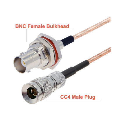 20cm CC4 Male To BNC Through Wall Waterproof Female Cable RG179 RF Adapter Wire - Connectors by buy2fix | Online Shopping UK | buy2fix