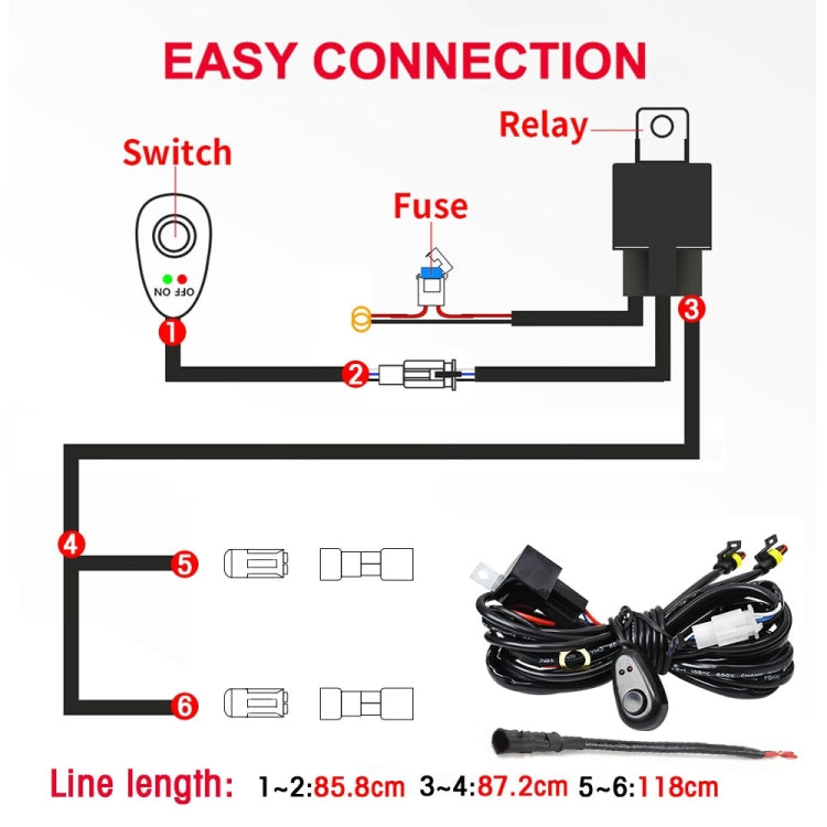 12W 9-30V Car Mixed Light Work Light With Wire Set(Round) - Work Lights by buy2fix | Online Shopping UK | buy2fix