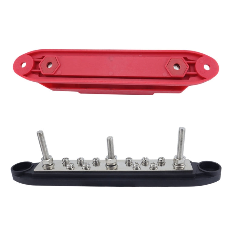 M6 3-post 10-way RV Yacht Short-circuit Proof Base DC Busbar, Color: Red+Black 1pair - Fuse by buy2fix | Online Shopping UK | buy2fix