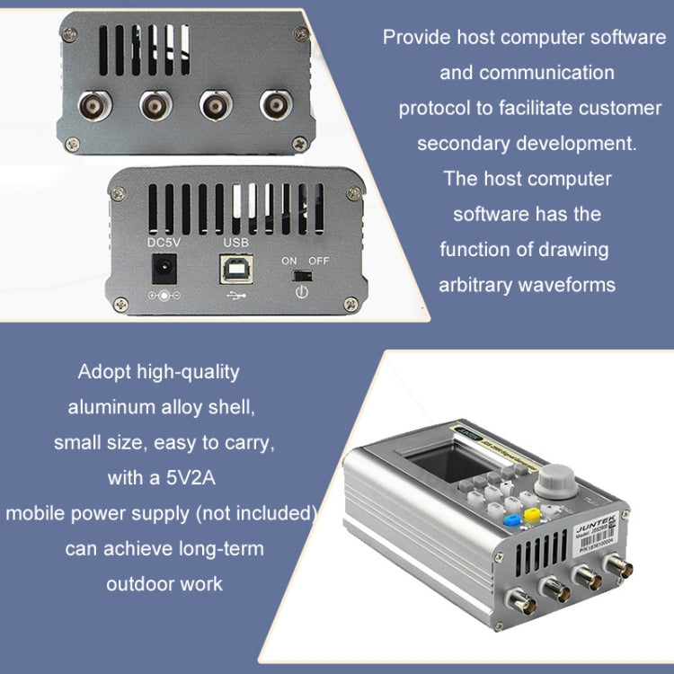 JUNTEK Programmable Dual-Channel DDS Function Arbitrary Waveform Signal Generator, Frequency: 15MHz(UK Plug) - Other Tester Tool by buy2fix | Online Shopping UK | buy2fix