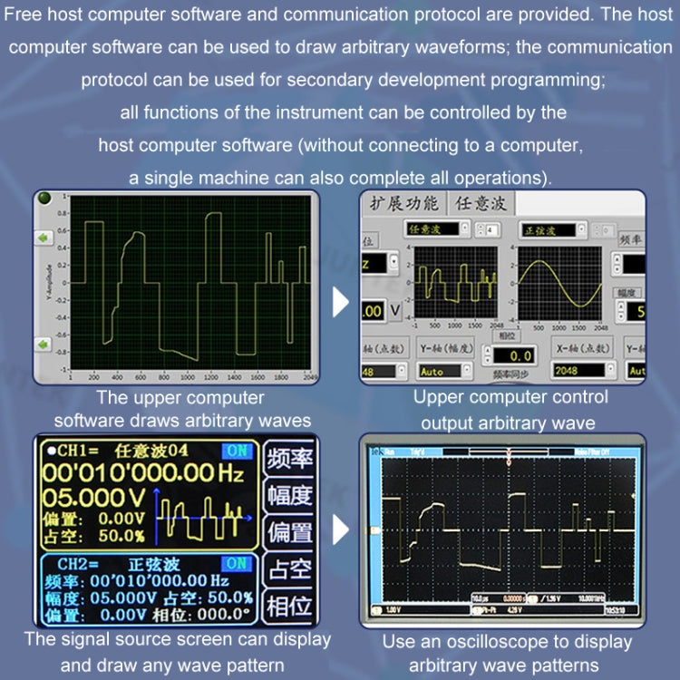 JUNTEK Programmable Dual-Channel DDS Function Arbitrary Waveform Signal Generator, Frequency: 60MHz(EU Plug) - Other Tester Tool by buy2fix | Online Shopping UK | buy2fix