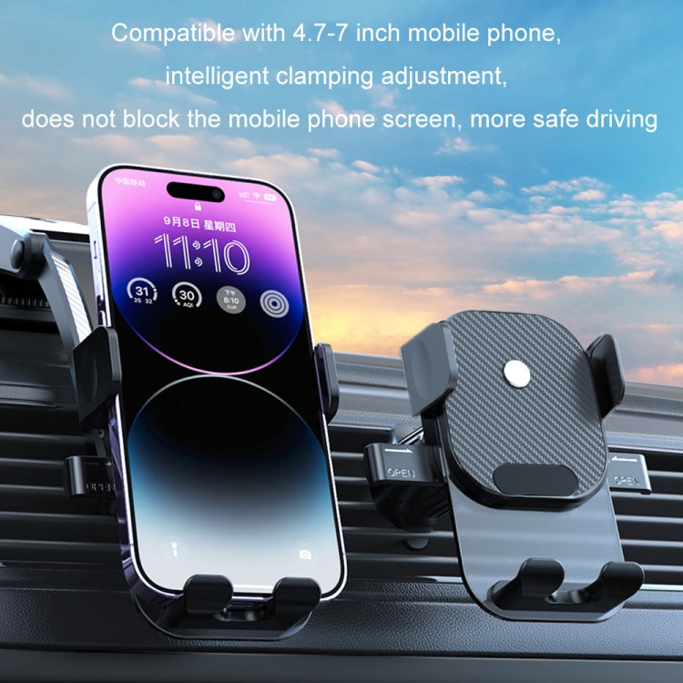 Car Suction Cup Dashboard Automatic Lock Mobile Phone Holder, Style: Glossy Waterfall Base - Car Holders by buy2fix | Online Shopping UK | buy2fix