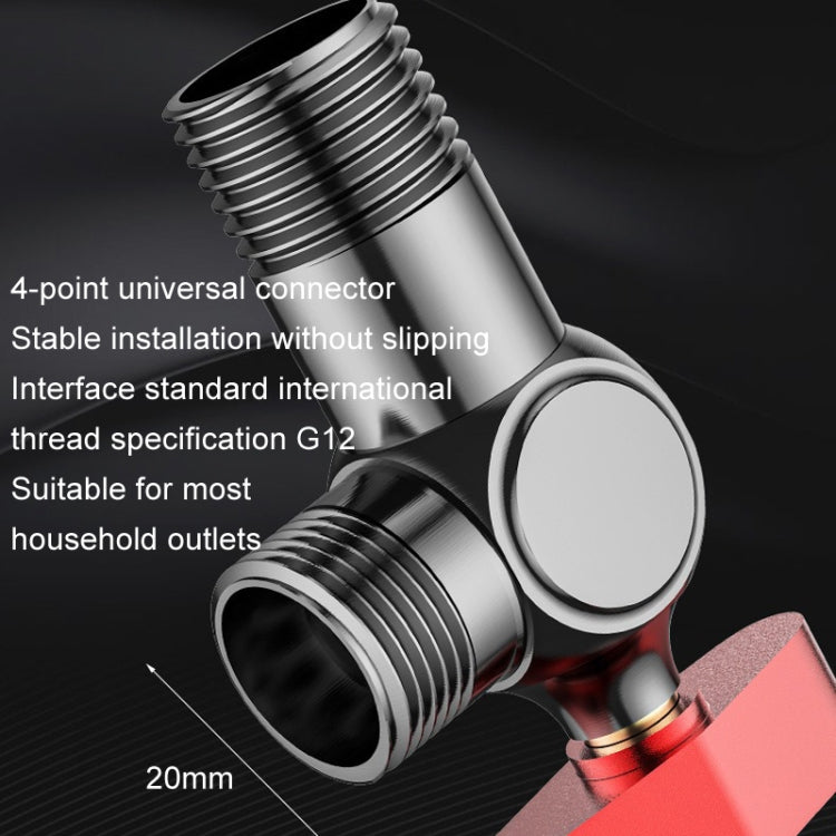 Copper High Flow 4-point Ball Valve Hot Cold Water Gas Water Heater Full Open Triangle Valve, Color: Electroplated Red Label Hot Water - Water Heaters & Accessories by buy2fix | Online Shopping UK | buy2fix