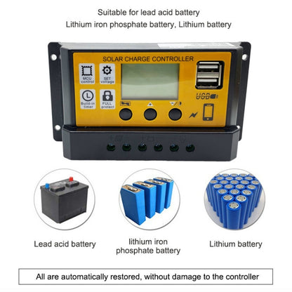 10A 12V/24V Simple Solar Controller Light Time Control Solar Panel Regulator Controller With USB - Others by buy2fix | Online Shopping UK | buy2fix