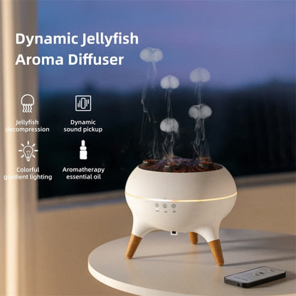 Dynamic Multi-Spray Aromatherapy Diffuser With Colorful Lights Remote Control Humidifier US Plug(V80 Spit Circle Upgrade Model) - Air Purifiers & Accessories by buy2fix | Online Shopping UK | buy2fix