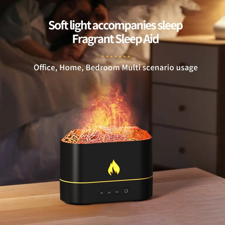 HX853B USB Plug-In Colorful Flame Lighting Effect Aromatherapy Humidifier(Black) - Air Purifiers & Accessories by buy2fix | Online Shopping UK | buy2fix