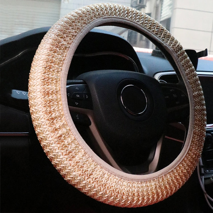 Universal Car Steering Wheel Ice Silk Non-slip Breathable Protective Cover(Beige Coffee) - Steering Wheel Accessories by buy2fix | Online Shopping UK | buy2fix