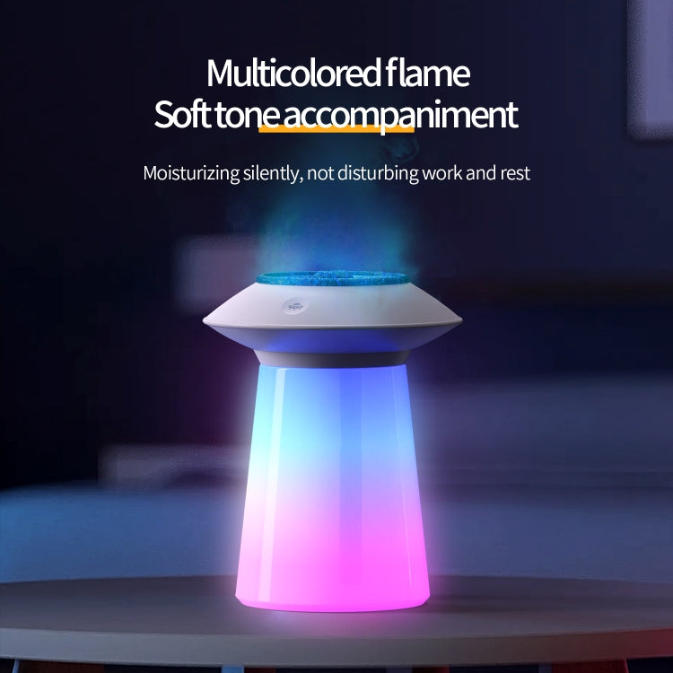 HX126 Sound Pickup RGB Light Volcano Humidifier Simulated Flame Aromatherapy Machine, Color: White - Air Purifiers & Accessories by buy2fix | Online Shopping UK | buy2fix