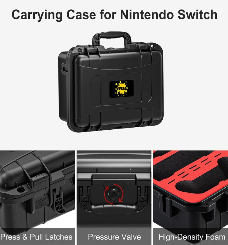 DEVASO For Switch / OLED IP67 Waterproof Storage Case Hardshell Bag, Color: Black - Bags by DEVASO | Online Shopping UK | buy2fix