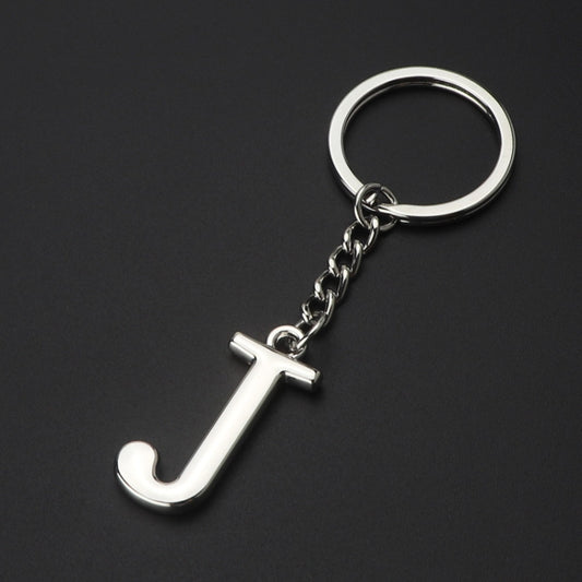 Double-Sided Three-Dimensional Plating Alphabet Keychain, Style: J - Key Rings by buy2fix | Online Shopping UK | buy2fix