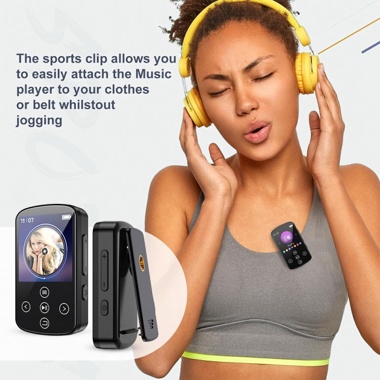 MP3 Bluetooth Music Player HIFI Sports Clip Touch Screen MP4, Memory: 16GB(Black) - MP3 Player by buy2fix | Online Shopping UK | buy2fix